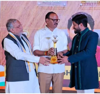 CM Keshav Prasad Maurya felicitating Sir Shishir